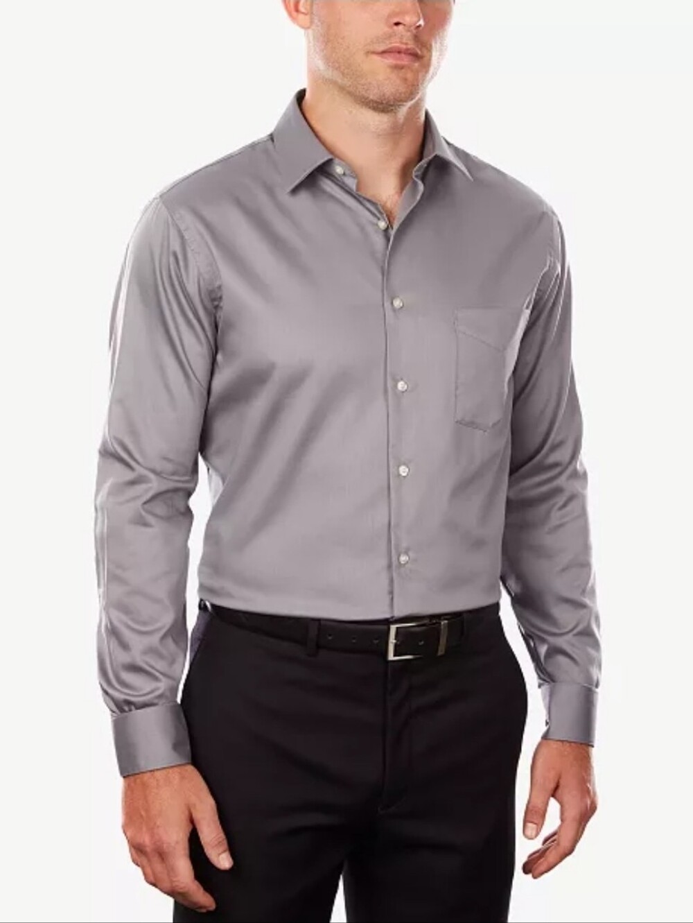 Men's Joseph Abboud Classic Long-Sleeve Dress Shirt - Gray, Size Neck 16